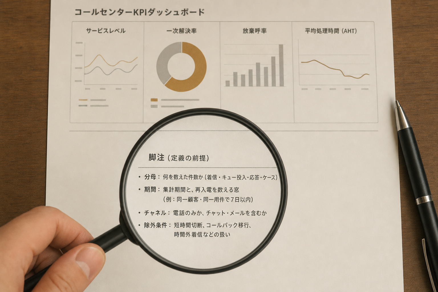 2. 分母・期間・チャネルを脚注に置く