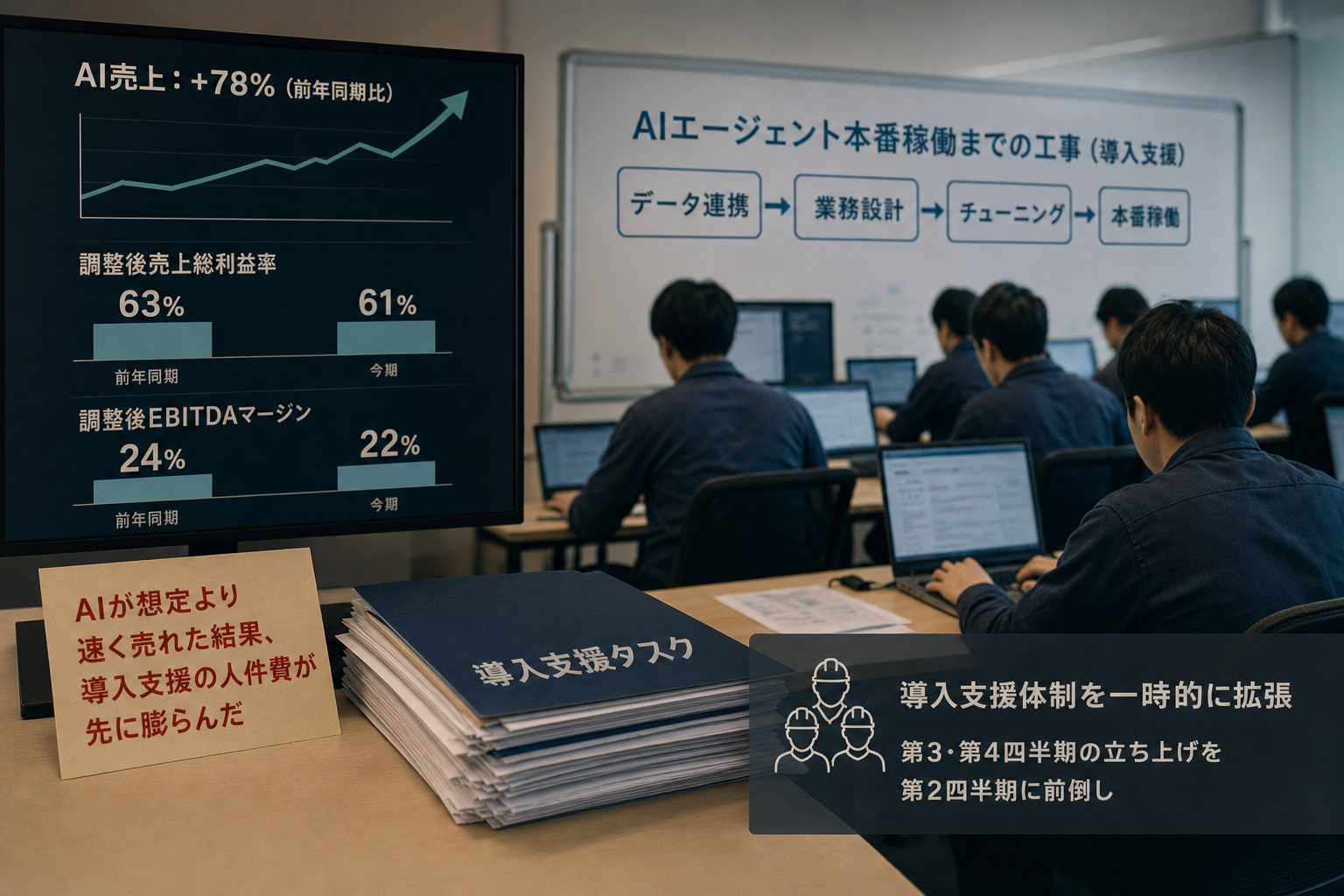 それでも株価が下がった理由 ー 利益率を削ったのは導入支援